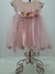 Vestido Infantil Rosa, Salmão com Flores no Tamanho 2 - Petit Cherie