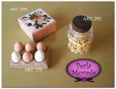 Casita de Muñecas Comida Comidita Accesorios para Muñecas Escala Barbie Lol Victoriana Porcelana Fria  huevos