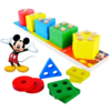 Brinquedo Educativo Encaixe Divertido 5 Colunas Mdf - Mickey Formas e Cores
