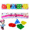 Brinquedo Educativo Encaixe Divertido 5 Colunas Mdf - Minnie Formas e Cores