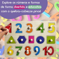 Brinquedo Educativo Encaixe Divertido com Pinos Mdf - Números - loja online