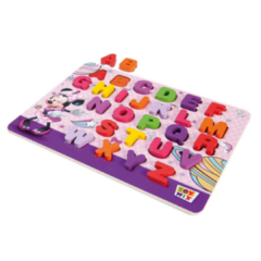 Brinquedo Educativo Encaixe Divertido Mdf - Minnie Letras Maiúsculas - Japan Brinquedos