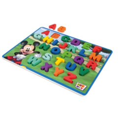 Brinquedo Educativo Encaixe Divertido Mdf - Mickey Letras Maiúsculas - comprar online