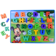 Brinquedo Educativo Encaixe Divertido Mdf - Mickey Letras Maiúsculas na internet