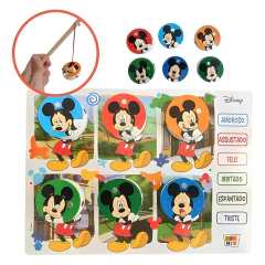 Brinquedo Educativo Pescaria Divertida Disney Emoções Mdf - Mickey