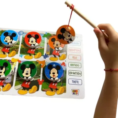 Brinquedo Educativo Pescaria Divertida Disney Emoções Mdf - Mickey - Japan Brinquedos