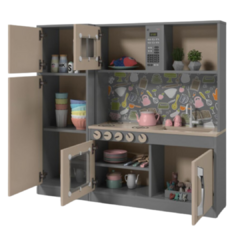 Cozinha Infantil com Refrigerador Diana Cinza - Ofertamo - comprar online