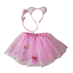 Fantasia Infantil - Saia De Tule Com Tiara De Led Tw-257 - Importado