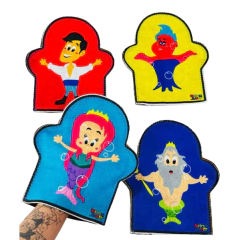 Kit Com 4 Peças Fantoches Pequena Sereia 30Cm X 26Cm - comprar online