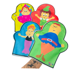 Kit Com 4 Peças Fantoches João E O Pé De Feijão 30Cm X 26Cm na internet