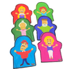 Kit Com 6 Peças Fantoches Família Branca 30Cm X 26Cm