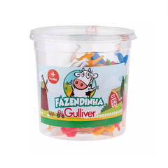 Balde Animais da Fazendinha Sortidos 40 peças Gulliver 1012