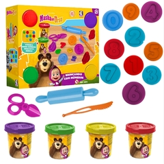 Brincando Com Os Números Masha E O Urso Massinha de Modelar - Cotiplás Ref. 2892