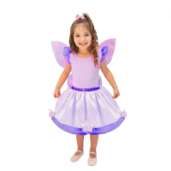 Fantasia Infantil - Borboleta Lilás - Tamanho P de 2 a 4 anos - Brink Model