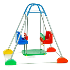 Balanço Duplo C/ Estrutura Azul - Jundaplay 3110