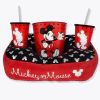 Kit Almofada Pipoca Fibra Suede Mickey Mouse