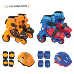 KIT PATINS AJUSTAVEL 31 AO 34 4 PECAS HERÓIS