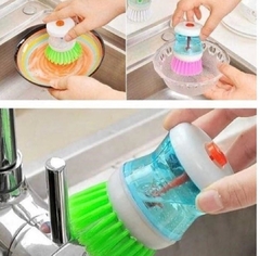 Imagen de Cepillo Lavaplatos Cocina Con Dispenser Jabon Recargable