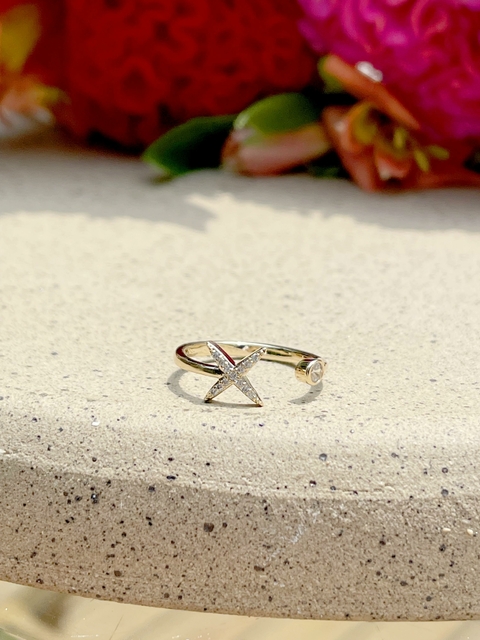 Anel zircônia branca