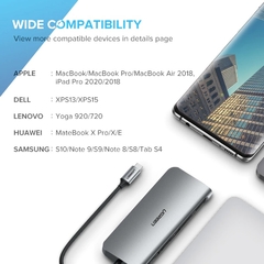 Hub adptador Usb-c 10/1 Ugreen Cm179 Hdmi Rede Sd - loja online