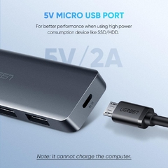 Hub Ugreen Adaptador Usb Tipo C 4p Usb 3.0 Alta Velocidade