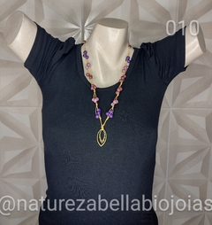 Colar e Brinco de Semente de Açaí - Cód 067.011 - loja online
