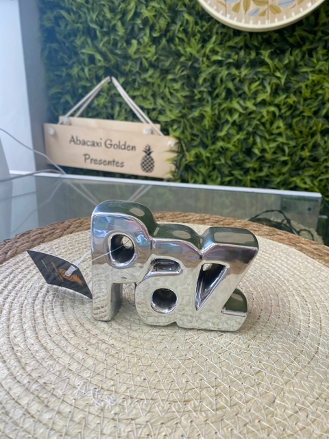 Palavra Paz Prata Grande