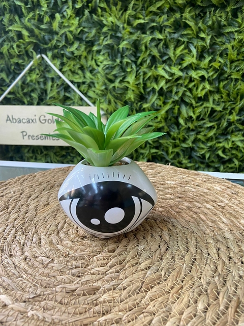 Cachepo Olho Grego 3D Branco