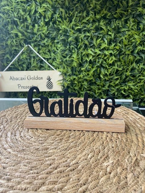 Placa Gratidão Preta