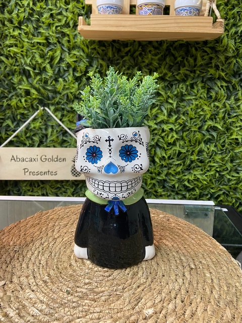 Vaso Caveira Mexicana Preta