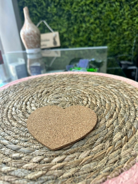 Porta Copo Coração Cortiça