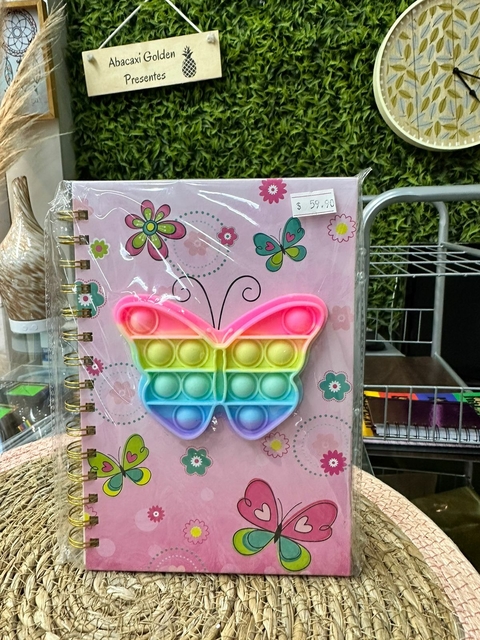 Caderno Fofo Pop it Borboleta