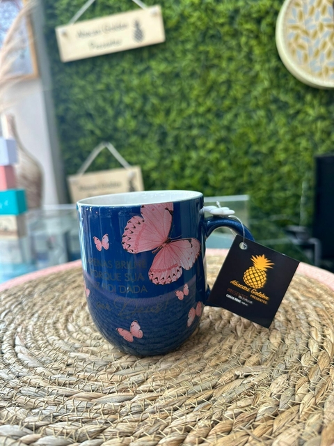 Caneca Azul Borboleta