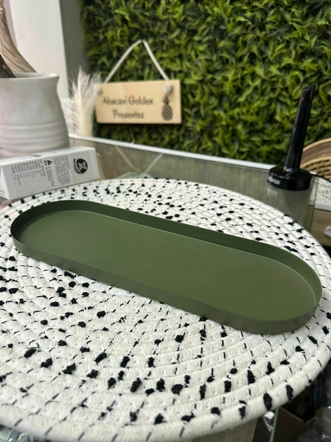 Bandeja Verde Oval Ferro - comprar online