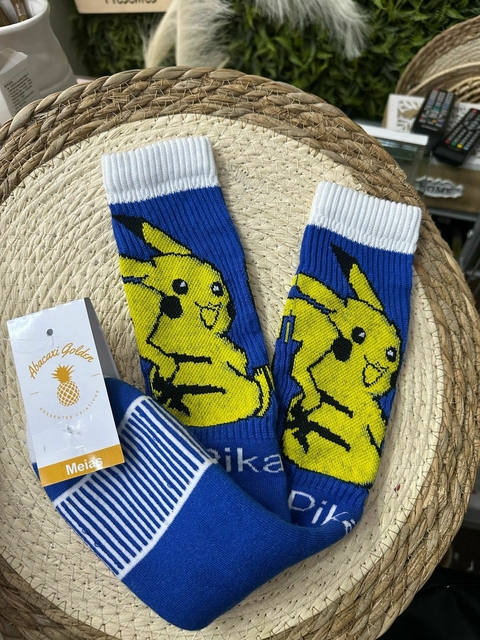 Meia Pikachu Azul 33 ao 39 - comprar online