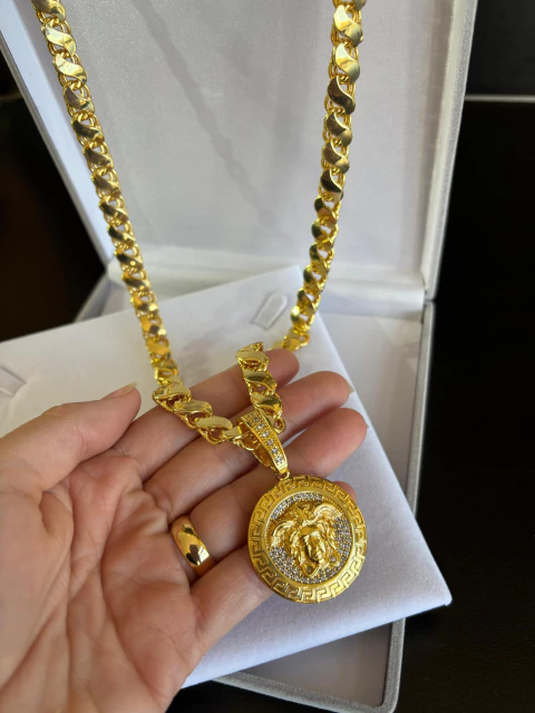 Corrente Friso S + Pingente 8mm (Pingente Versace de Brinde) - comprar online