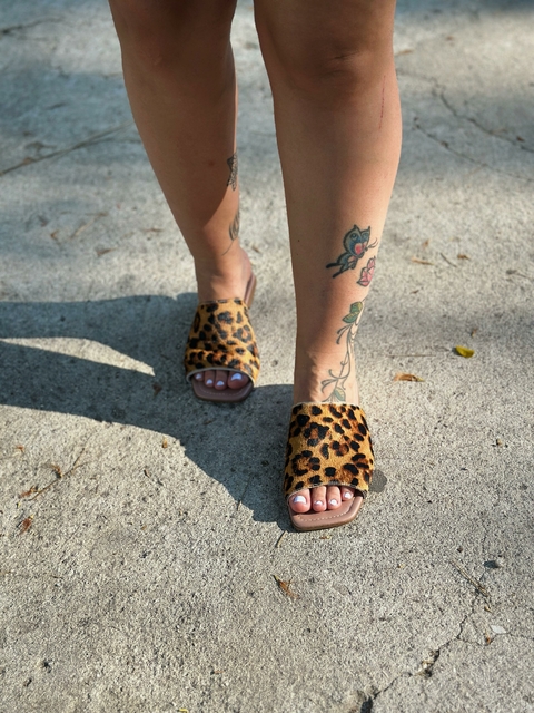 RASTEIRA EM COURO ANIMAL PRINT ONÇA - DUALA