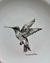 24 cm Plato playo colibrí porcelana