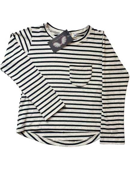 T-Shirt Malha Manga Longa P&B