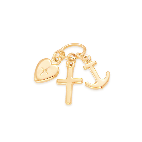 Pingente Rommanel Trio: Coração, Âncora e Cruz - 540179