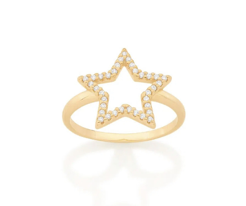 Anel Rommanel Estrela Com Zircônias - 512983