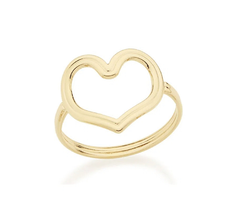 Anel Rommanel com Coração Vazado - 512346