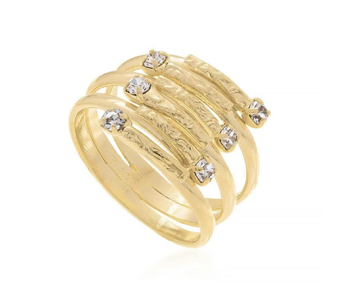 Anel Rommanel Com Cristais - 511105