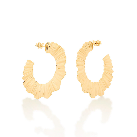 Brinco Rommanel Meia Argola Ondulada - 526621