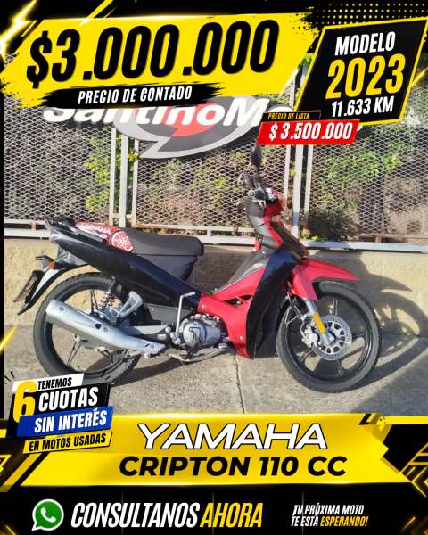 YAMAHA CRYPTON 110 CC 11.633 KM 2023
