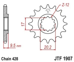 PIÑON JT HUSQVARNA KTM 14D