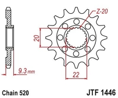 PIÑON JT KAWASAKI 13D - comprar online