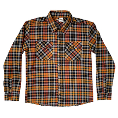 Camisa Cris manga longa flanela xadrez laranja