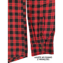 Camisa Cris manga longa flanela xadrez vermelho - Transa 55