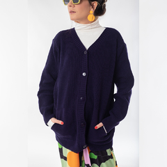 Cardigan COOLorido Azul Marinho na internet